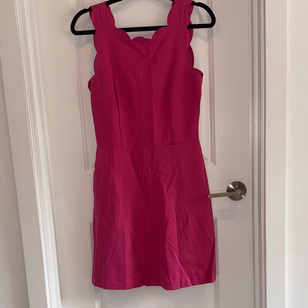 Brixon Ivy Vibrant Pink Scalloped Mini Dress size small